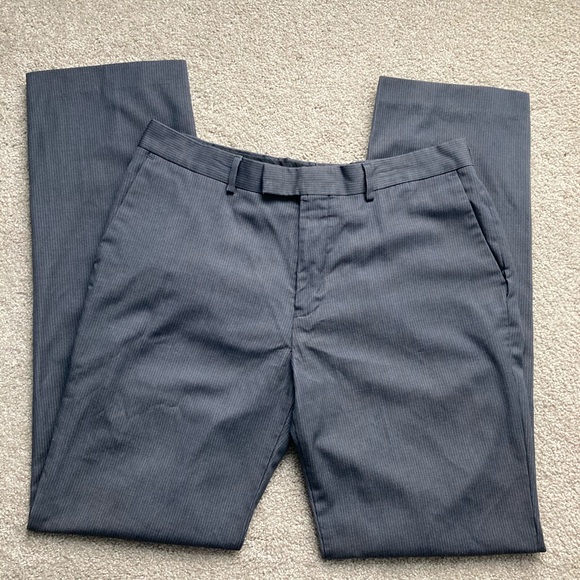 INC London Fit Charcoal Gray Pinstripe Dress Pants - Picture 3 of 5